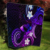 Hawaii Humuhumu Reef Triggerfish Quilt Violet With Plumeria LT05 - Polynesian Pride