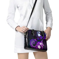 Hawaii Humuhumu Reef Triggerfish Shoulder Handbag Violet With Plumeria LT05 - Polynesian Pride