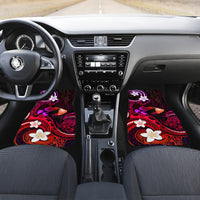 Personalised Hawaii Humuhumu Reef Triggerfish Car Mats Maroon With Plumeria LT05 - Polynesian Pride