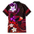 Personalised Hawaii Humuhumu Reef Triggerfish Family Matching Puletasi and Hawaiian Shirt Maroon With Plumeria LT05 - Polynesian Pride