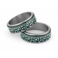 Hawaii Plant Kalo Classic Ring Hawaiian Tapa Pattern - Polynesian Pride