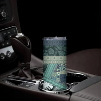 Hawaii Plant Kalo Skinny Tumbler Hawaiian Tapa Pattern
