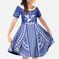Northern Mariana Islands Family Matching Short Sleeve Bodycon Dress and Hawaiian Shirt Chamorro Warrior Tribal Pattern