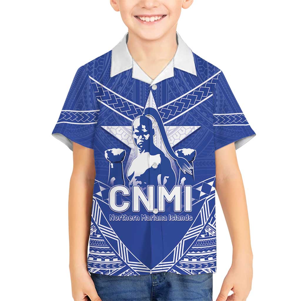 Northern Mariana Islands Family Matching Tank Maxi Dress and Hawaiian Shirt Chamorro Warrior Tribal Pattern
