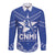 Northern Mariana Islands Long Sleeve Button Shirt Chamorro Warrior Tribal Pattern