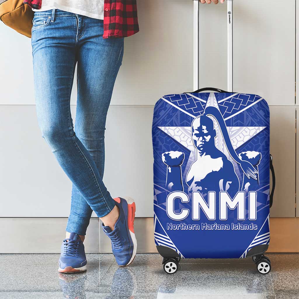 Northern Mariana Islands Luggage Cover Chamorro Warrior Tribal Pattern