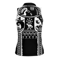 Polynesia Maui Tattoo Inspired Women Sleeveless Polo Shirt Black Version