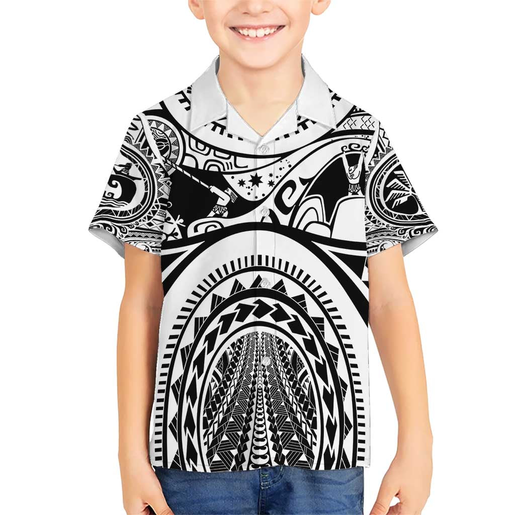 Polynesia Maui Tattoo Inspired Hawaiian Shirt White Version