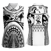 Polynesia Maui Tattoo Inspired Women Sleeveless Polo Shirt White Version