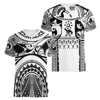 Polynesia Maui Tattoo Inspired Women V-Neck T-Shirt White Version