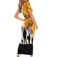 Australia And New Zealand ANZAC Day Family Matching Short Sleeve Bodycon Dress and Hawaiian Shirt Lest We Forget LT05 - Polynesian Pride