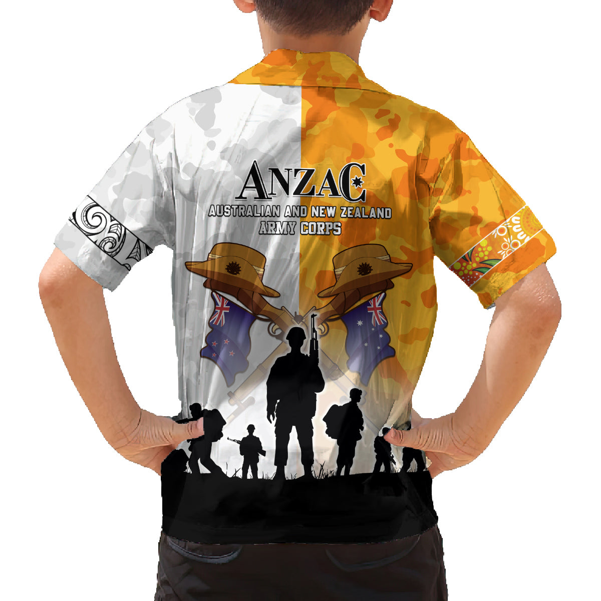 Australia And New Zealand ANZAC Day Family Matching Summer Maxi Dress and Hawaiian Shirt Lest We Forget LT05 - Polynesian Pride