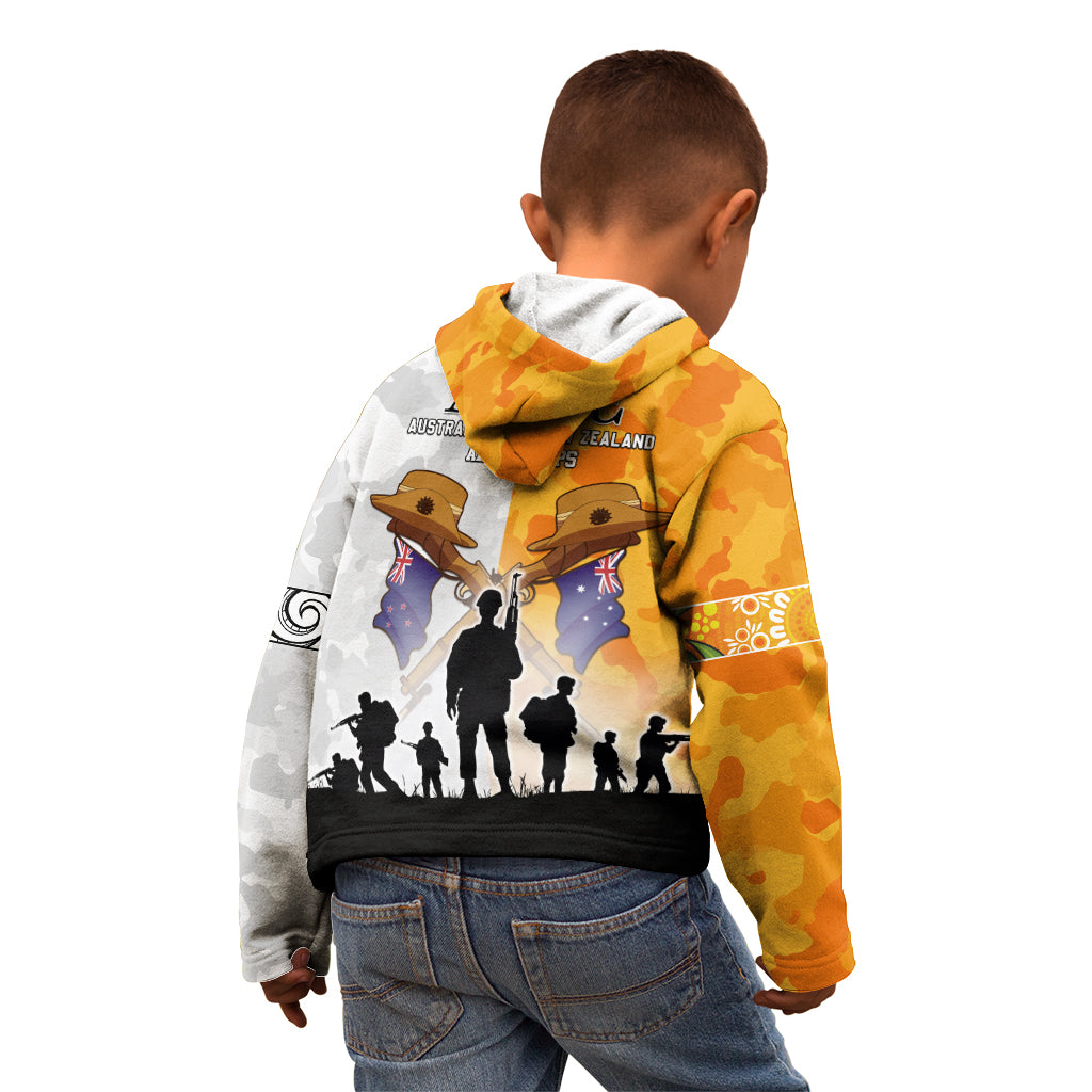 Australia And New Zealand ANZAC Day Kid Hoodie Lest We Forget LT05 - Polynesian Pride