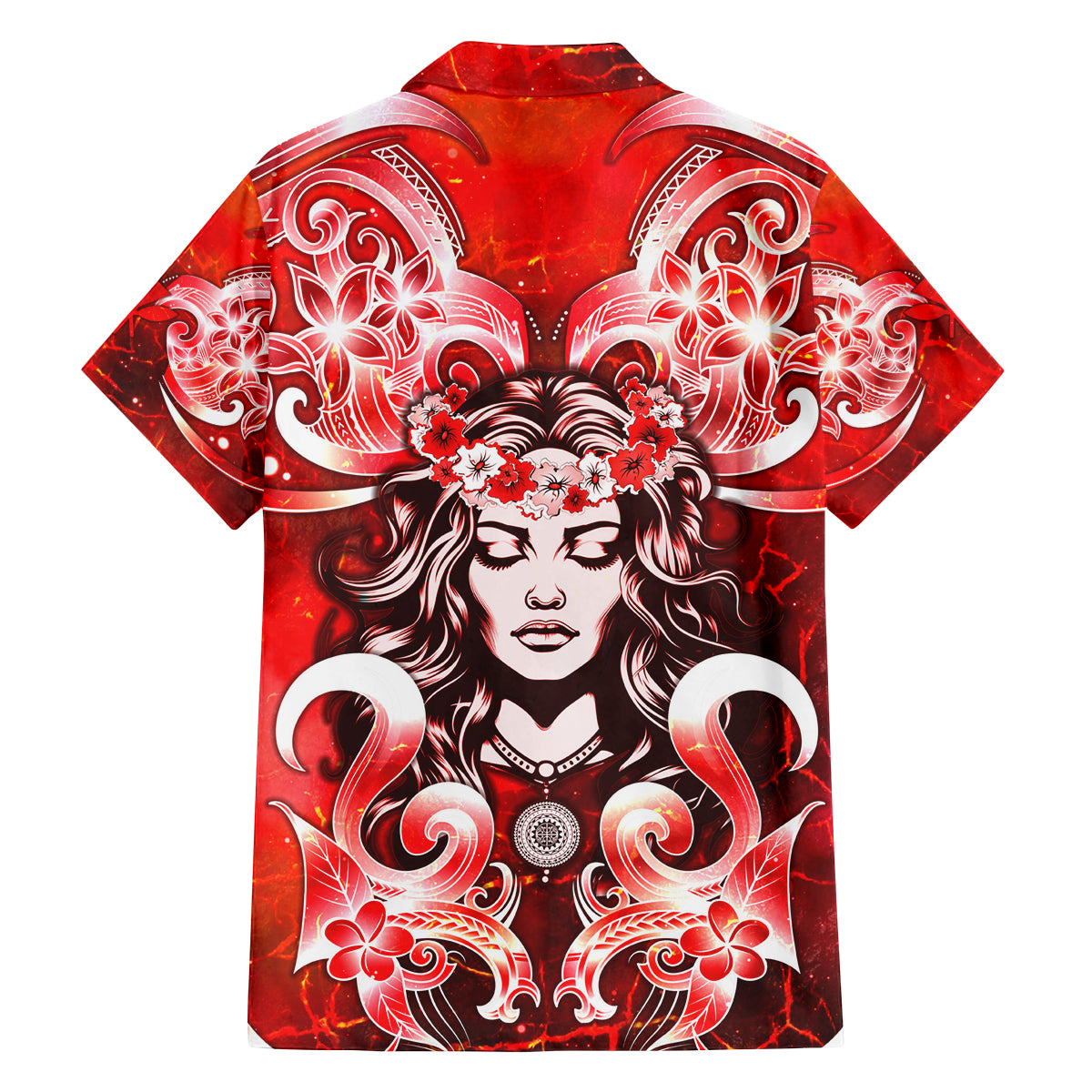 Hawaii Goddess Of Fire Madame Pele Family Matching Puletasi and Hawaiian Shirt Polynesian Style LT05 - Polynesian Pride