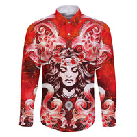 Hawaii Goddess Of Fire Madame Pele Family Matching Puletasi and Hawaiian Shirt Polynesian Style LT05 Dad's Shirt - Long Sleeve Red - Polynesian Pride
