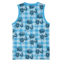 Blue Palaka Hawaii Basketball Jersey Hawaiian Lehua Blossoms