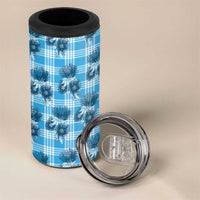 Blue Palaka Hawaii 4 in 1 Can Cooler Tumbler Hawaiian Lehua Blossoms