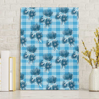 Blue Palaka Hawaii Canvas Wall Art Hawaiian Lehua Blossoms