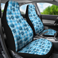 Blue Palaka Hawaii Car Seat Cover Hawaiian Lehua Blossoms