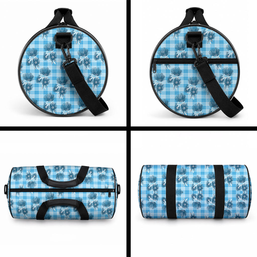 Blue Palaka Hawaii Duffle Bag Hawaiian Lehua Blossoms LT05 - Polynesian Pride