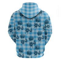 Blue Palaka Hawaii Hoodie Hawaiian Lehua Blossoms