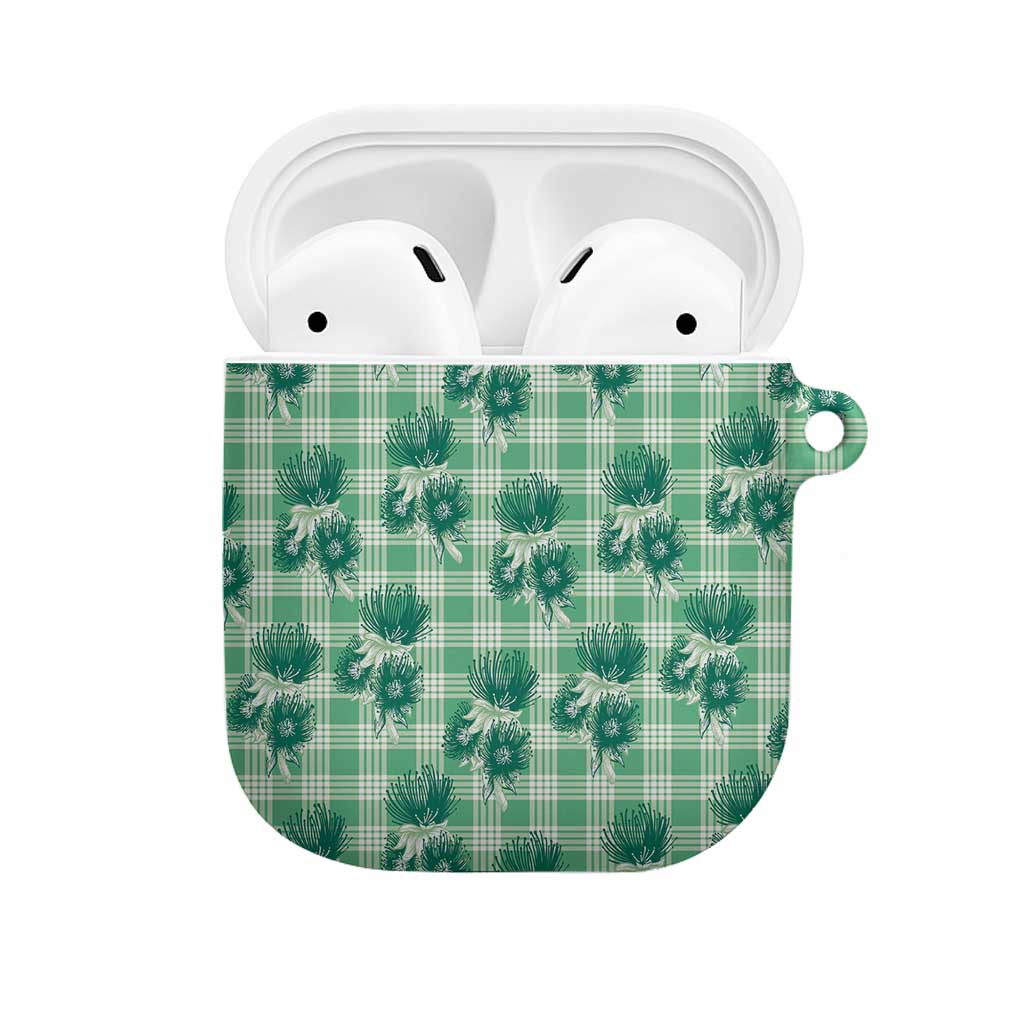 Green Palaka Hawaii AirPods Case Hawaiian Lehua Blossoms LT05 Green - Polynesian Pride