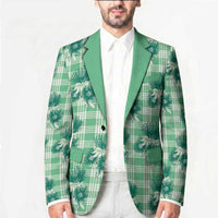 Green Palaka Hawaii Blazer Hawaiian Lehua Blossoms