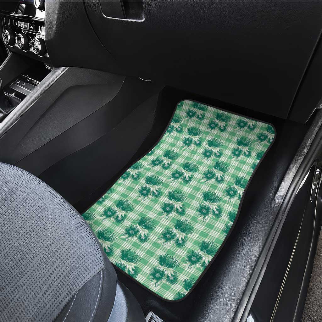 Green Palaka Hawaii Car Mats Hawaiian Lehua Blossoms