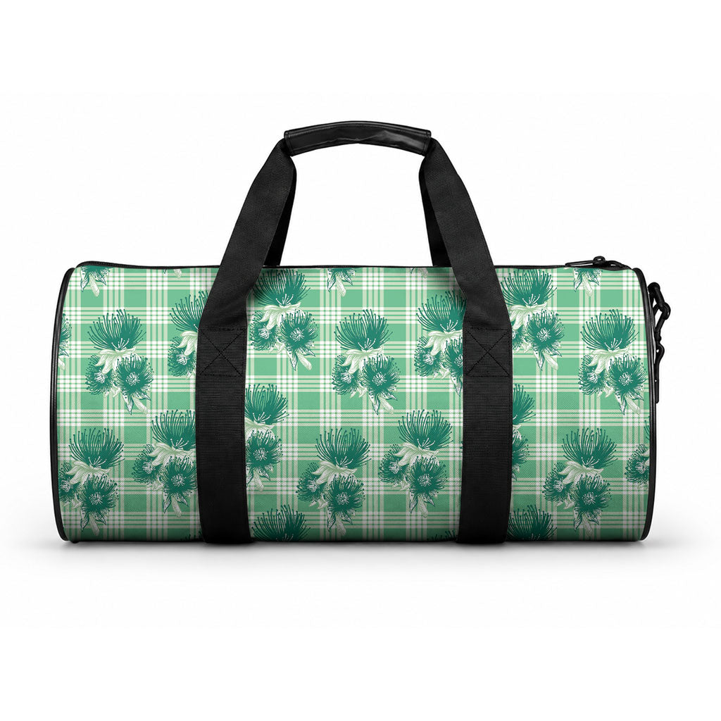Green Palaka Hawaii Duffle Bag Hawaiian Lehua Blossoms LT05 One size Green - Polynesian Pride