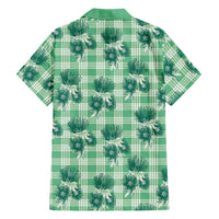 Green Palaka Hawaii Family Matching Long Sleeve Bodycon Dress and Hawaiian Shirt Hawaiian Lehua Blossoms LT05 - Polynesian Pride