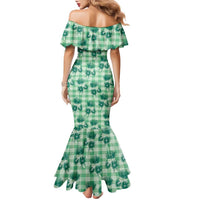 Green Palaka Hawaii Family Matching Mermaid Dress and Hawaiian Shirt Hawaiian Lehua Blossoms LT05 - Polynesian Pride