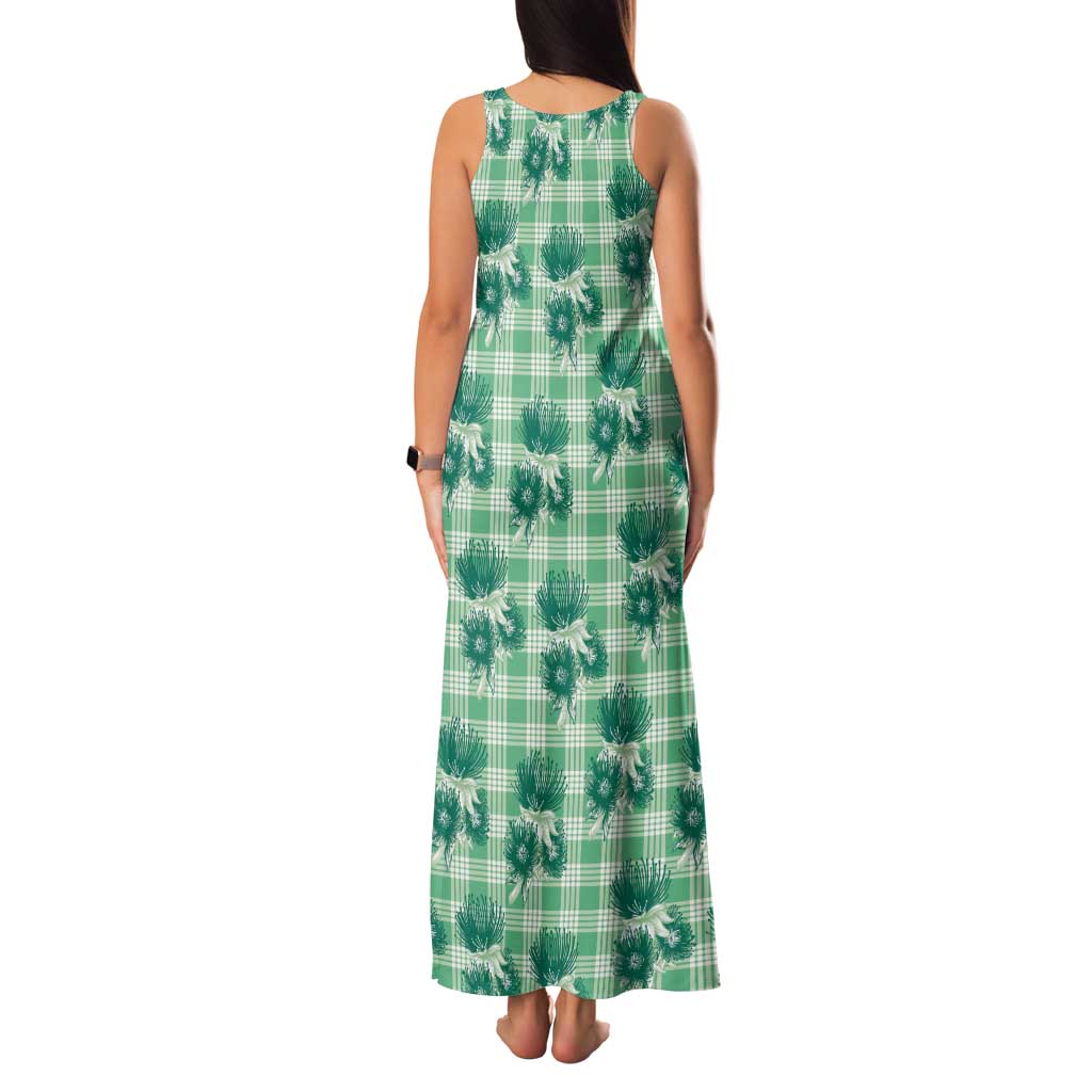 Green Palaka Hawaii Family Matching Tank Maxi Dress and Hawaiian Shirt Hawaiian Lehua Blossoms LT05 - Polynesian Pride