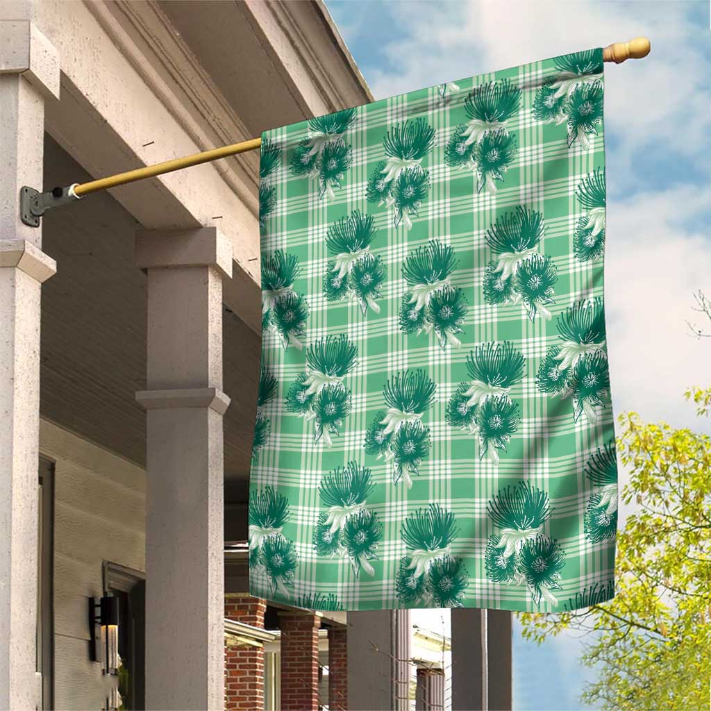 Green Palaka Hawaii Garden Flag Hawaiian Lehua Blossoms