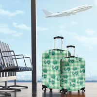 Green Palaka Hawaii Luggage Cover Hawaiian Lehua Blossoms