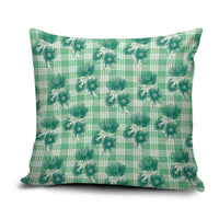 Green Palaka Hawaii Pillow Cover Hawaiian Lehua Blossoms