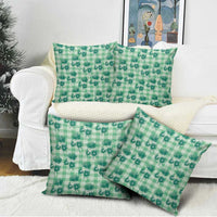 Green Palaka Hawaii Pillow Cover Hawaiian Lehua Blossoms