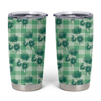 Green Palaka Hawaii Tumbler Cup Hawaiian Lehua Blossoms