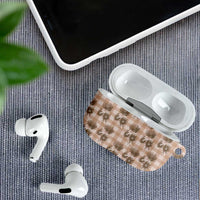 Brown Palaka Hawaii AirPods Case Hawaiian Lehua Blossoms