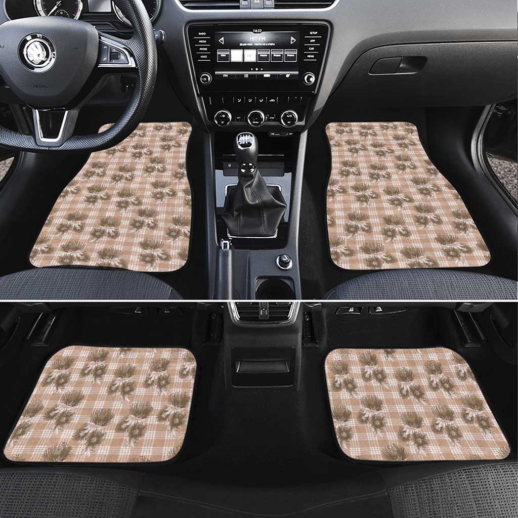 Brown Palaka Hawaii Car Mats Hawaiian Lehua Blossoms