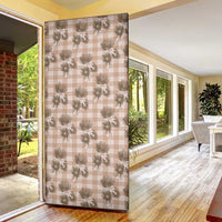 Brown Palaka Hawaii Door Cover Hawaiian Lehua Blossoms