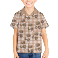 Brown Palaka Hawaii Kid Hawaiian Shirt Hawaiian Lehua Blossoms