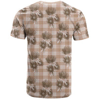 Brown Palaka Hawaii T Shirt Hawaiian Lehua Blossoms