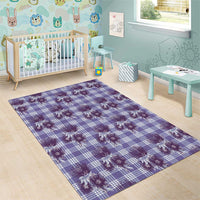 Purple Palaka Hawaii Area Rug Hawaiian Lehua Blossoms