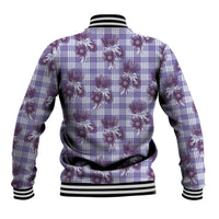 Purple Palaka Hawaii Baseball Jacket Hawaiian Lehua Blossoms