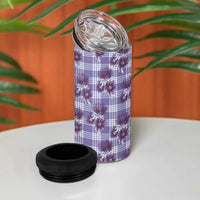 Purple Palaka Hawaii 4 in 1 Can Cooler Tumbler Hawaiian Lehua Blossoms