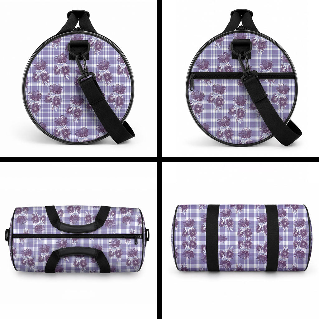 Purple Palaka Hawaii Duffle Bag Hawaiian Lehua Blossoms LT05 - Polynesian Pride