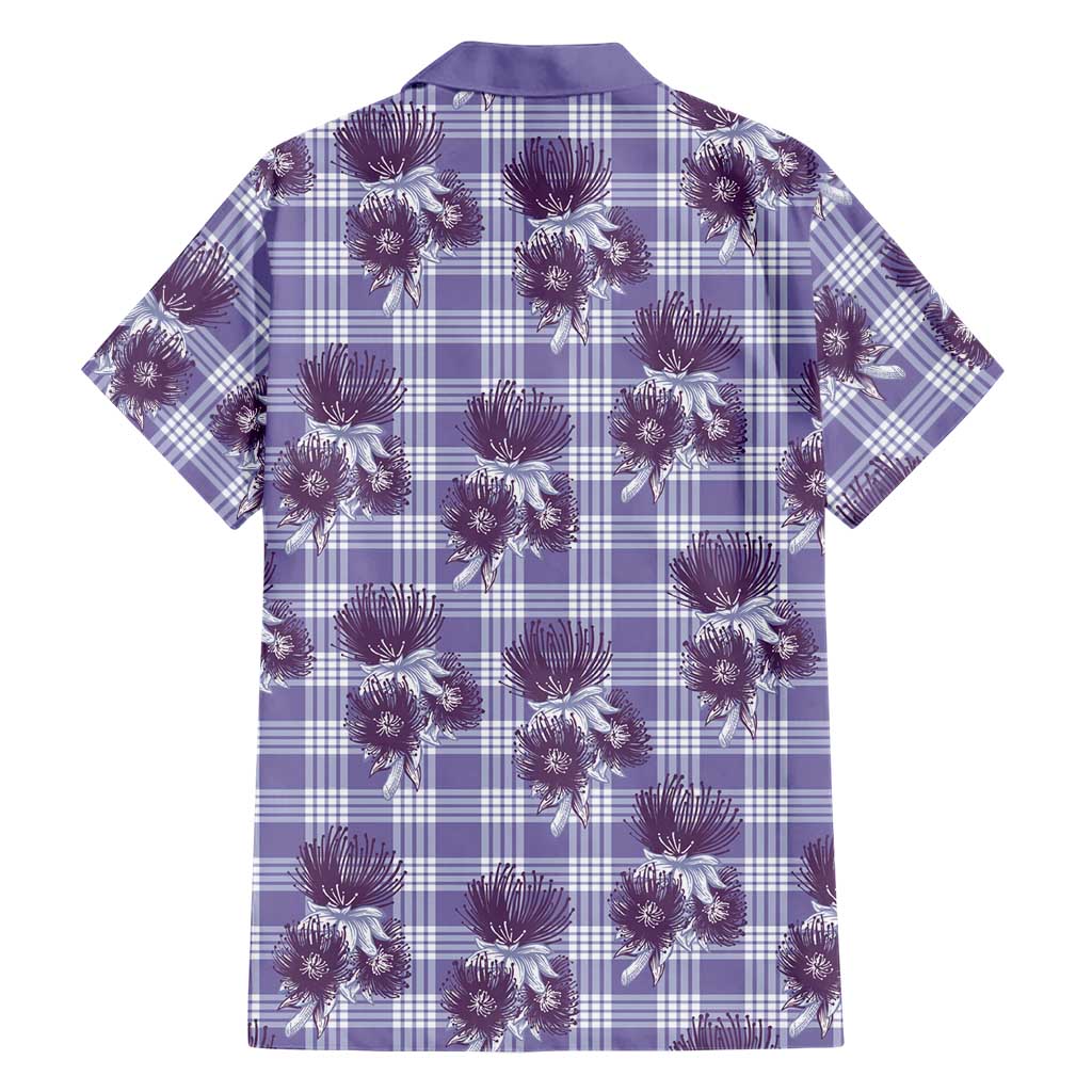 Purple Palaka Hawaii Family Matching Mermaid Dress and Hawaiian Shirt Hawaiian Lehua Blossoms LT05 - Polynesian Pride