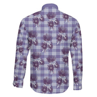 Purple Palaka Hawaii Family Matching Off Shoulder Maxi Dress and Hawaiian Shirt Hawaiian Lehua Blossoms LT05 - Polynesian Pride