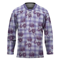 Purple Palaka Hawaii Hockey Jersey Hawaiian Lehua Blossoms