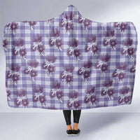 Purple Palaka Hawaii Hooded Blanket Hawaiian Lehua Blossoms